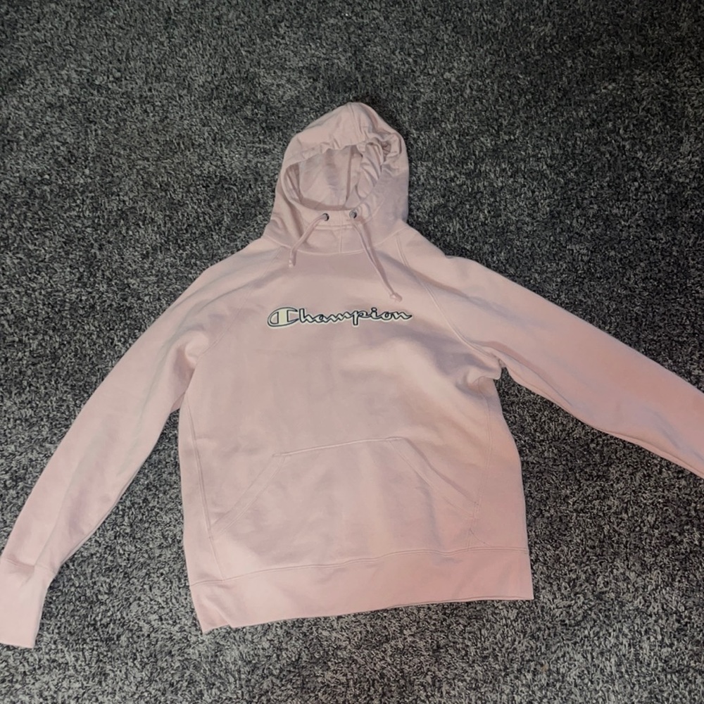 light pink champion hoodie